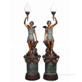 Factory Supply decoration bronze figure statue floor lamp sculpture
